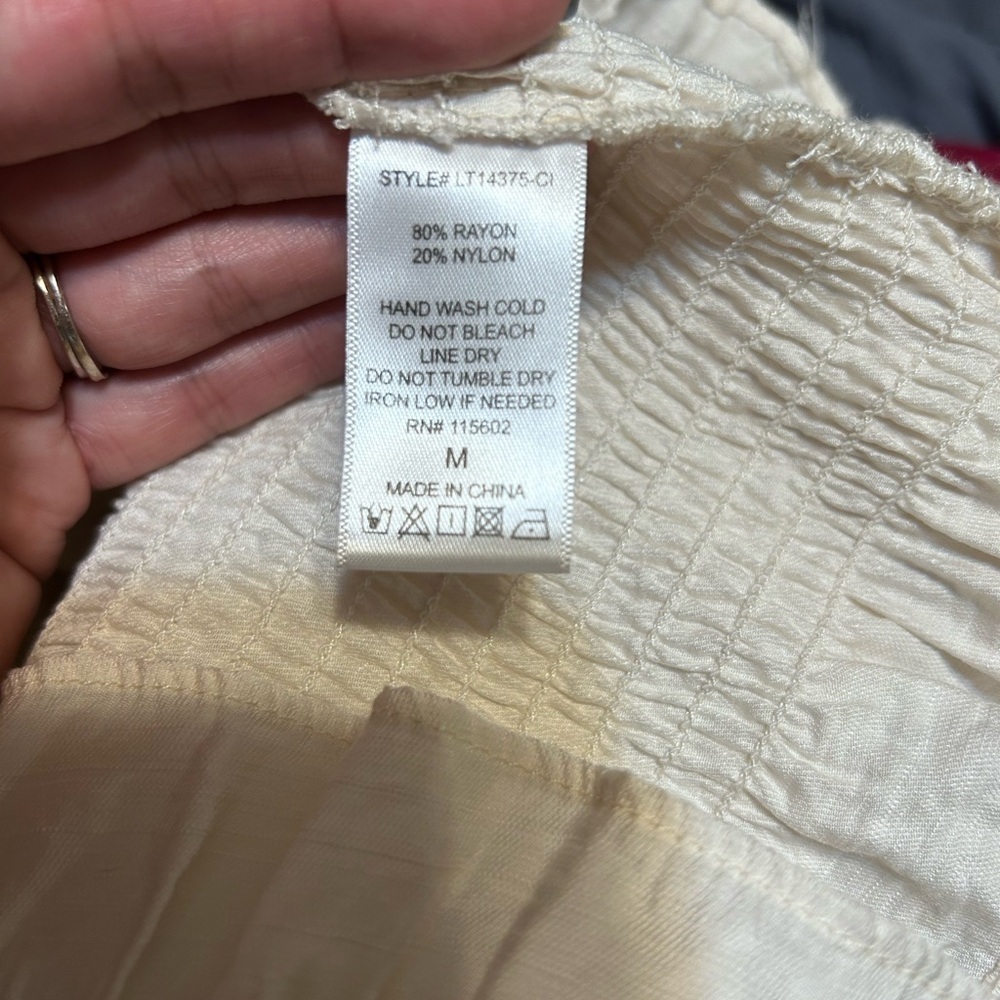 Lush Cream Tie-Front Blouse - Picture 5 of 5